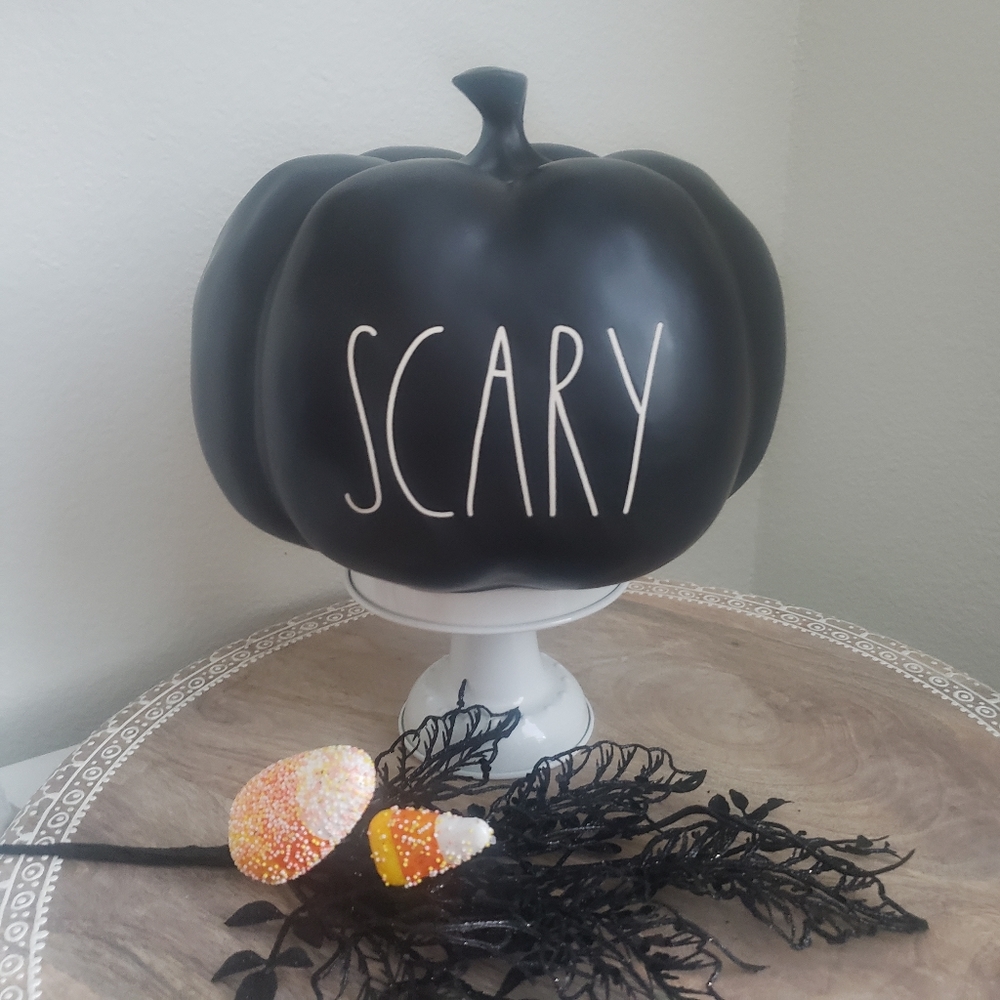 New Rae Dunn Scary Pumpkin Black
